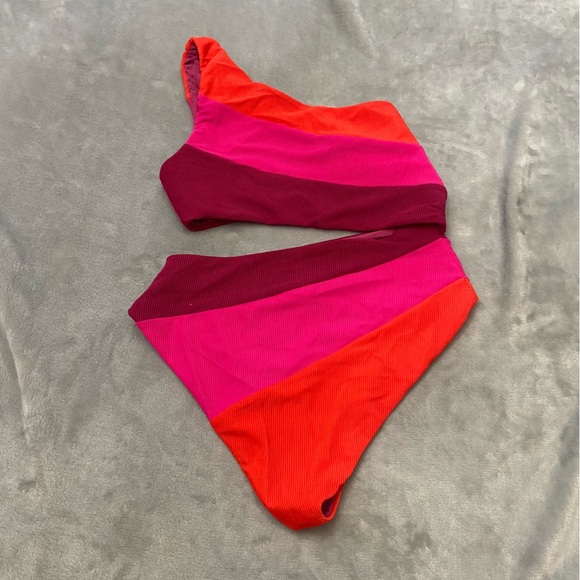 New! Beach Riot Joyce swimsuit be mine colorblock 27776 - Picture 4 of 11